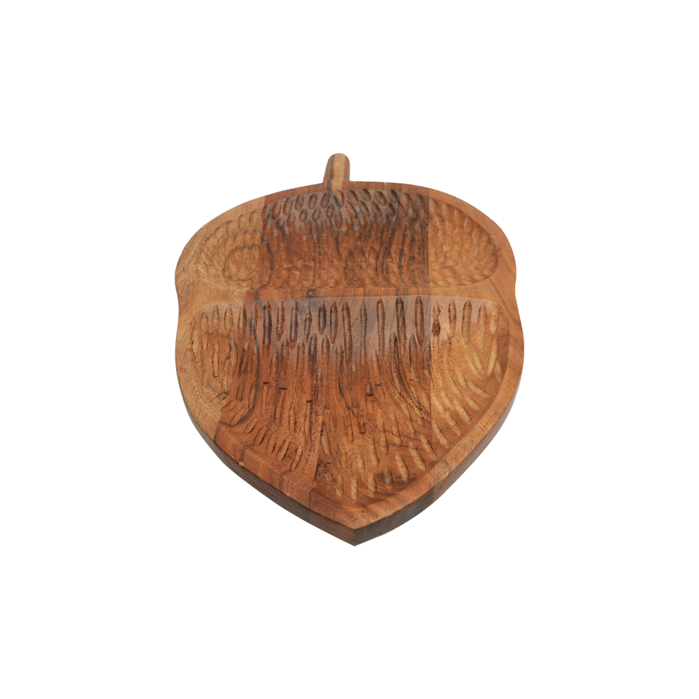 Yellow Marigold eco-friendly Walnut Platter Hand Chiselled – sustainably sourced handcrafted walnut wood serveware for conscious living.