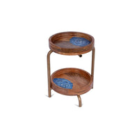 Wooden 2-Tier Alpenrose Mango Wood Serveware | Handcrafted Snack & Dessert Stand