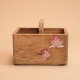 Caddy - Hanpainted Pink Lotus I Wood