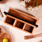 Yellow Marigold Woodsie Caddy with Metal Handle – artisan-crafted wooden caddy featuring hand-finished textures and durable metal detailing.