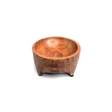 Yellow Marigold Woodsie 4-Footed Nut Bowl – artisan-made wooden nut bowl showcasing hand-carved details and smooth craftsmanship.