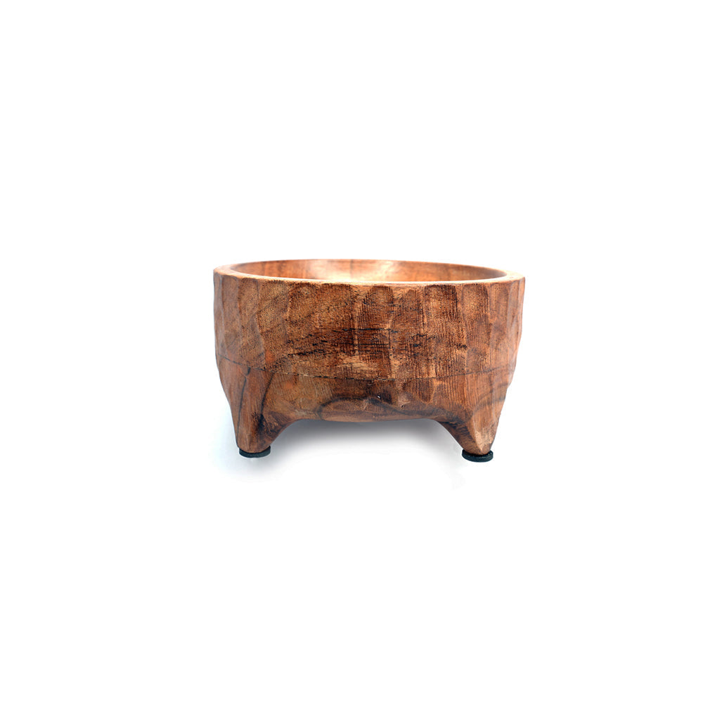 Yellow Marigold eco-friendly Woodsie 4-Footed Nut Bowl – sustainable handcrafted wooden bowl made from responsibly sourced wood.