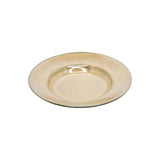 Yellow Marigold Warp Moon White pasta plate (10.5″) set of 4 — minimalist white porcelain serve-ware ideal for stylish meals and entertaining.