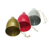 Yellow Marigold garden bells set of 3 – handcrafted metal decorative bells in red, green and silver