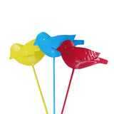 Yellow Marigold Garden Stick Birds (Set of 3) – eco‑friendly metal garden stake with red, yellow & blue birds