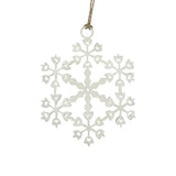 Yellow Marigold Snowflake (Set of 3) metal décor – elegant hanging snowflakes for festive styling