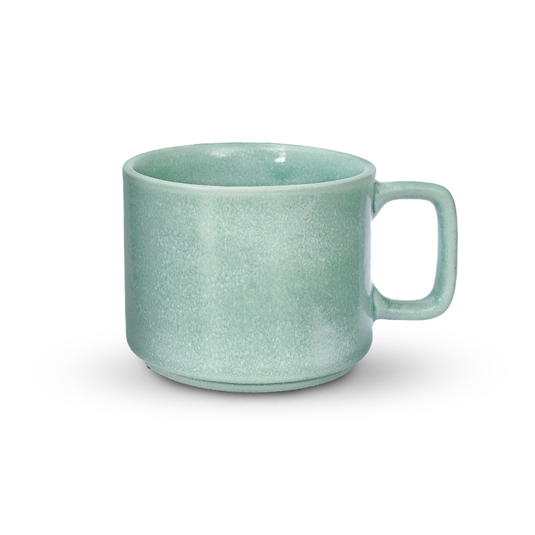 Yellow Marigold Shibui pastel‑green ceramic mugs (set of 4) – minimal handmade drinkware