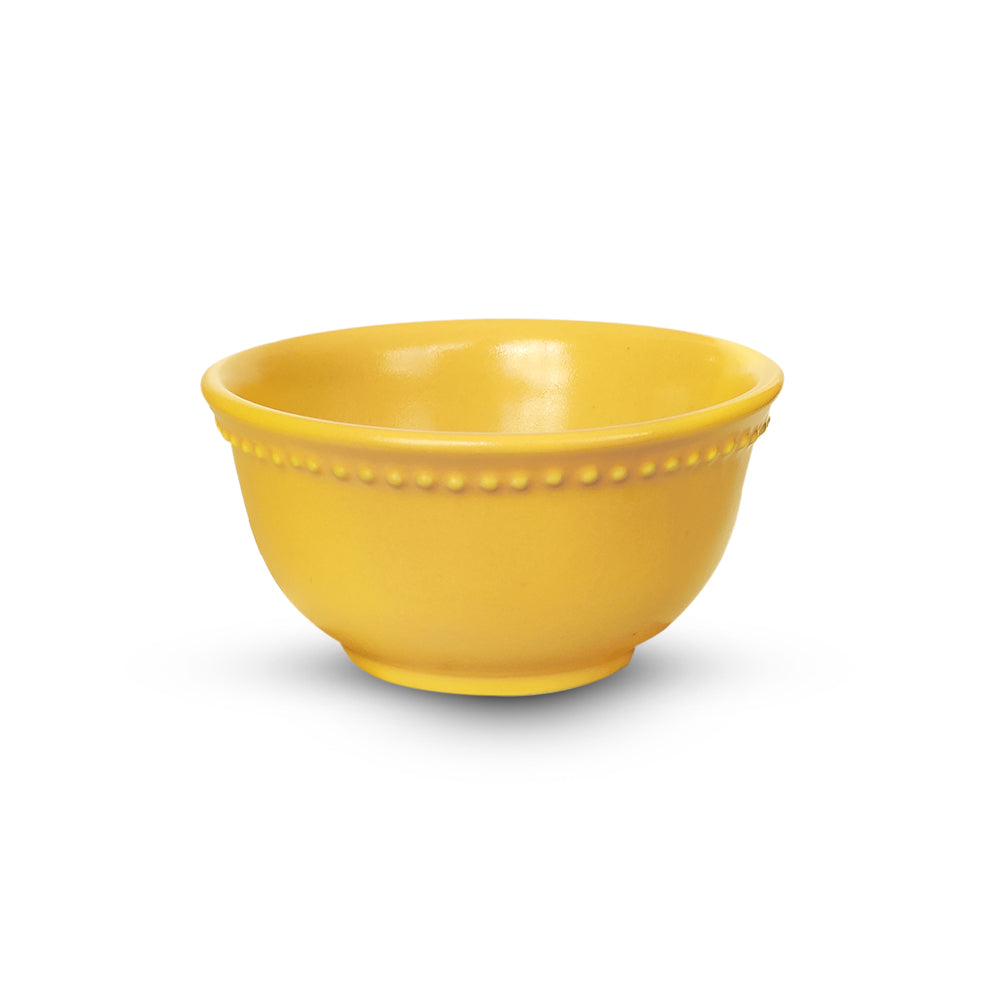 Yellow Marigold Sunflower small bowls (set of 4) – vibrant yellow glazed ceramic bowls for serving