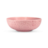 Yellow Marigold Wild Rose serving bowl set of 2 – pastel peach handcrafted ceramic tableware